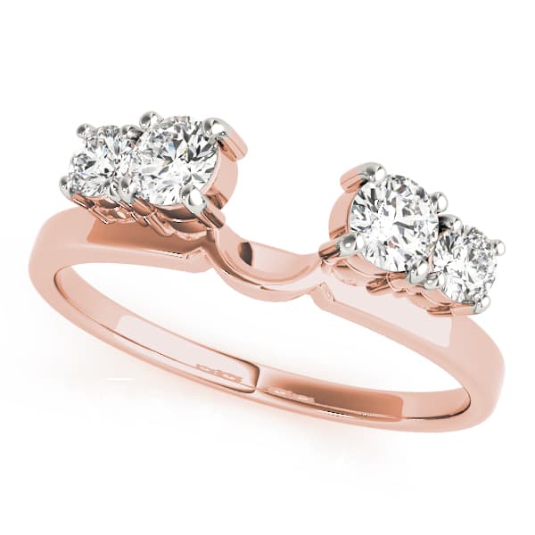 Prong Set Wraps & Inserts Wedding Band (1 ct. tw.), Front view in rose gold