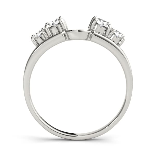 Prong Set Wraps & Inserts Wedding Band (1/2 ct. tw.), Side view in white gold or platinum