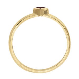 Princess & Cushion Gemstone Ring, Side view in white gold or platinum
