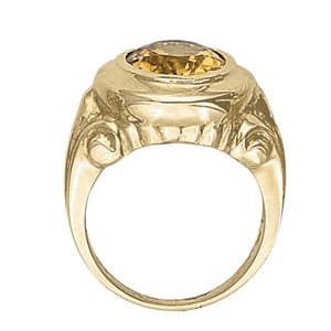 Oval Color Rings, Side view in white gold or platinum