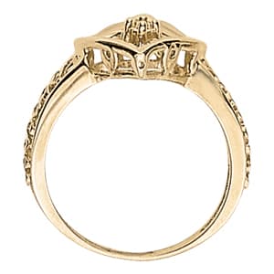 Heart Filigree Fashion Ring (0.04 ct. tw.), Side view in white gold or platinum