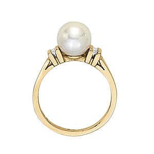 Pearl Color Ring (0.1 ct. tw.), Side view in white gold or platinum