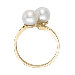 Pearl Gemstone Ring (0.06 ct. tw.), Side view in white gold or platinum