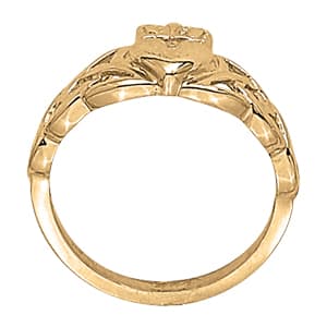 Religious Fashion Rings, Side view in white gold or platinum