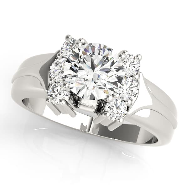 ENGAGEMENT RINGS CLUSTER SIDES — style 81930 in 10k White Gold