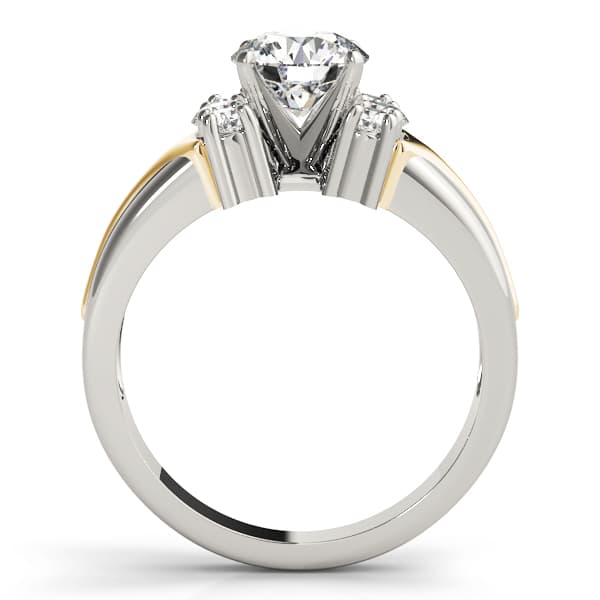 Cluster Sides Engagement Ring, style 81930, Side view in yellow gold