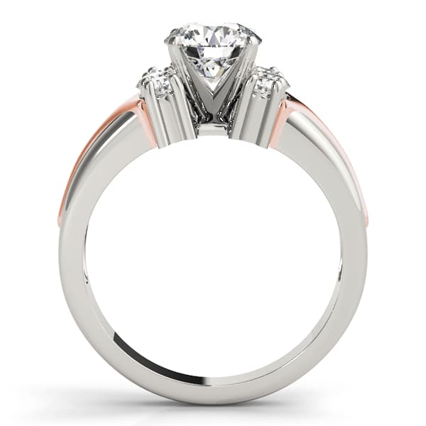 Cluster Sides Engagement Ring, style 81930, Side view in rose gold