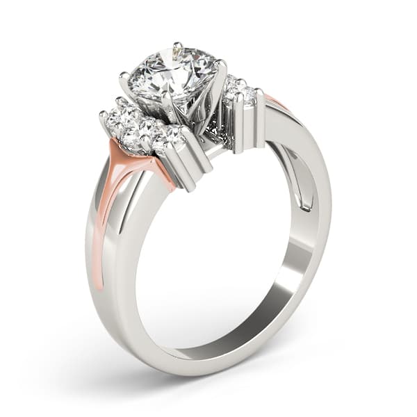 Cluster Sides Engagement Ring, style 81930, Top view in rose gold