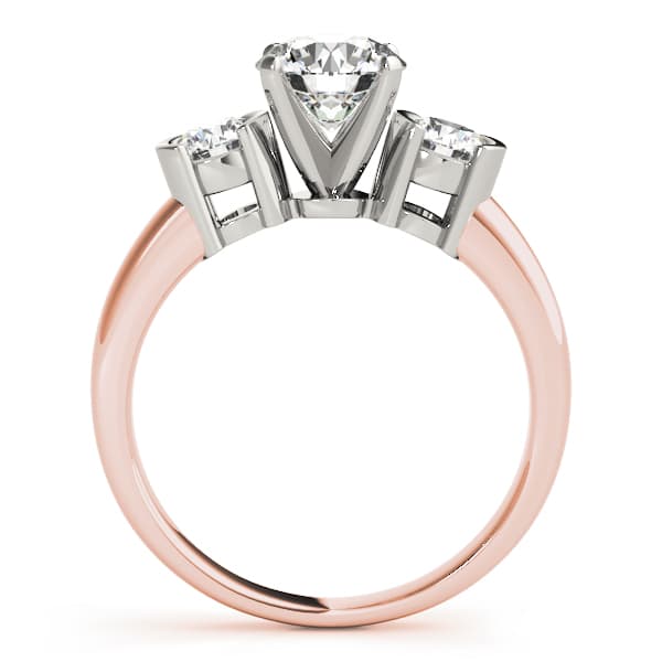 3-Stone Half Bezel Engagement Ring, style 81934, Side view in rose gold