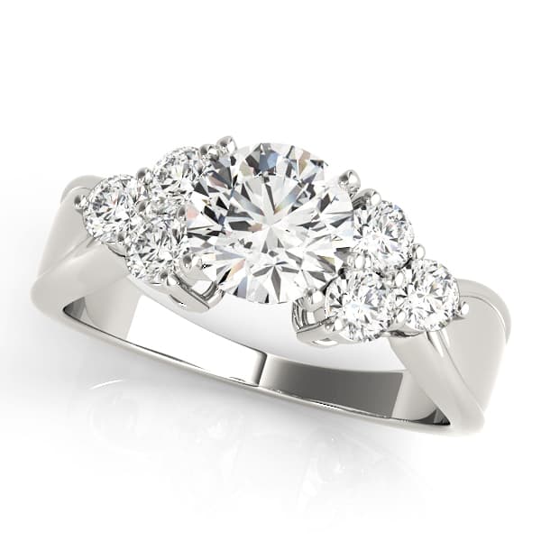 Cluster Side Round Engagement Ring — style 81935 in 10k White Gold