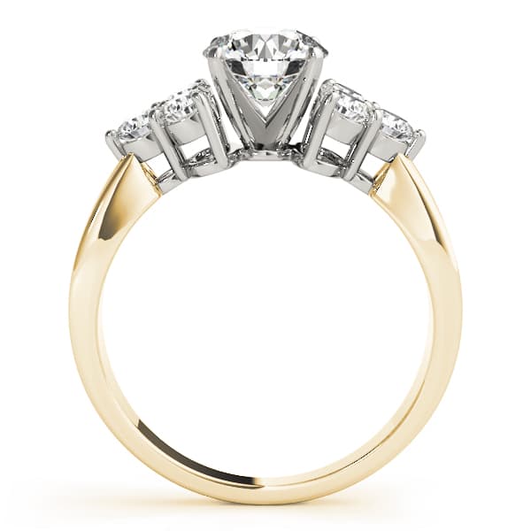 Cluster Side Round Engagement Ring, style 81935, Side view in yellow gold