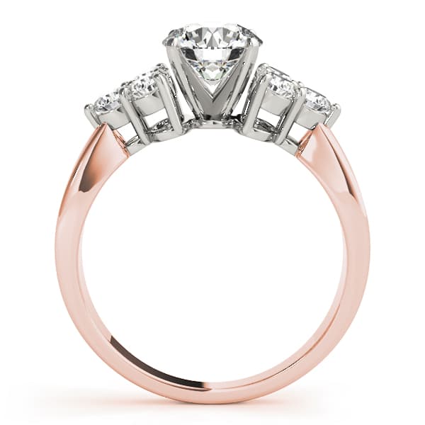 Cluster Side Round Engagement Ring, style 81935, Side view in rose gold