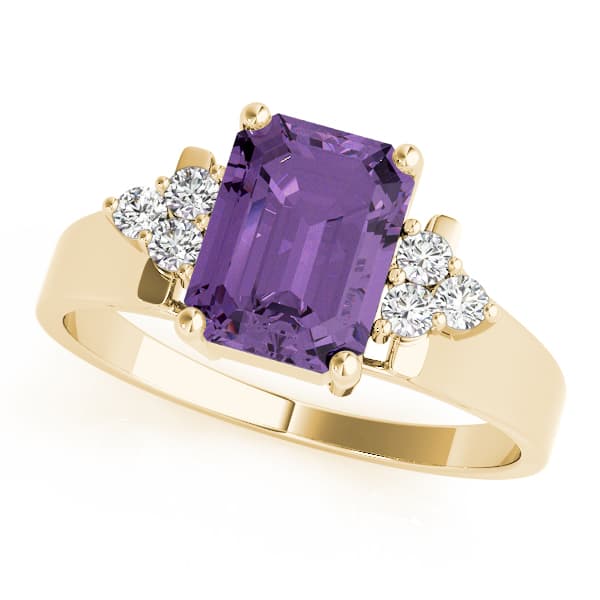 Emerald Gemstone Ring (0.15 ct. tw.), Front view in yellow gold