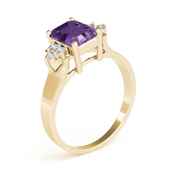 Emerald Gemstone Ring (0.15 ct. tw.), Angle view in yellow gold