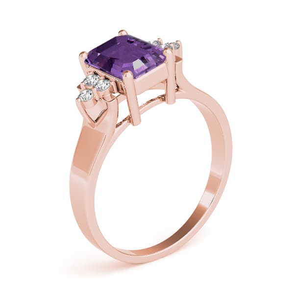 Emerald Gemstone Ring (1/8 ct. tw.), Angle view in rose gold