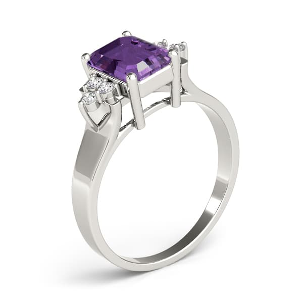 Emerald Gemstone Ring (0.15 ct. tw.), Angle view in white gold or platinum
