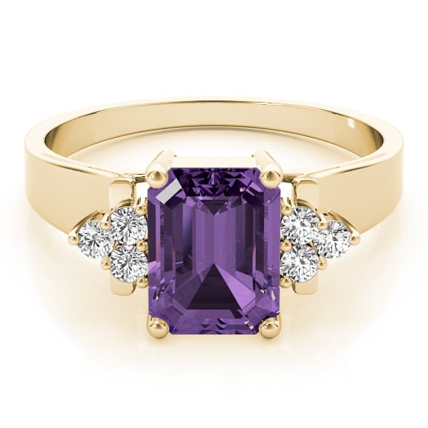 Emerald Gemstone Ring (0.15 ct. tw.), On hand view in yellow gold