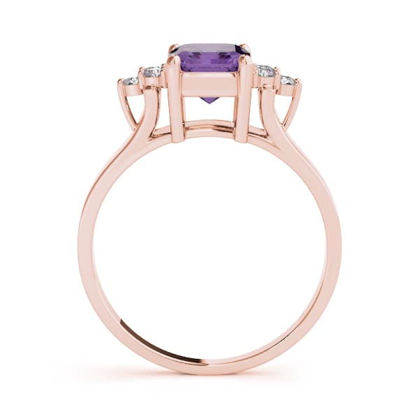 Emerald Gemstone Ring (1/8 ct. tw.), Side view in rose gold