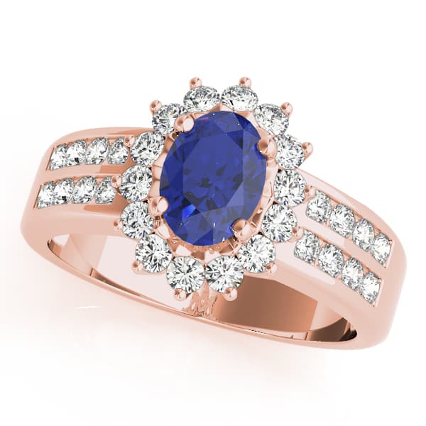 Oval Gemstone Ring (2/3 ct. tw.), Front view in rose gold