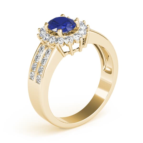 Oval Gemstone Ring (2/3 ct. tw.), Angle view in yellow gold