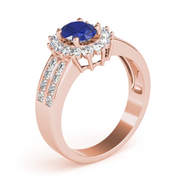 Oval Gemstone Ring (2/3 ct. tw.), Angle view in rose gold