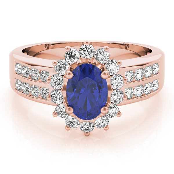 Oval Gemstone Ring (2/3 ct. tw.), On hand view in rose gold