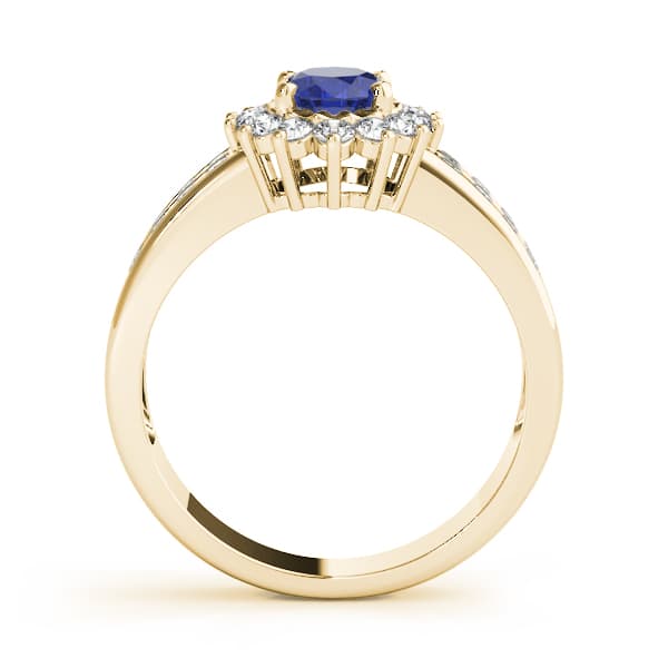 Oval Gemstone Ring (2/3 ct. tw.), Side view in yellow gold