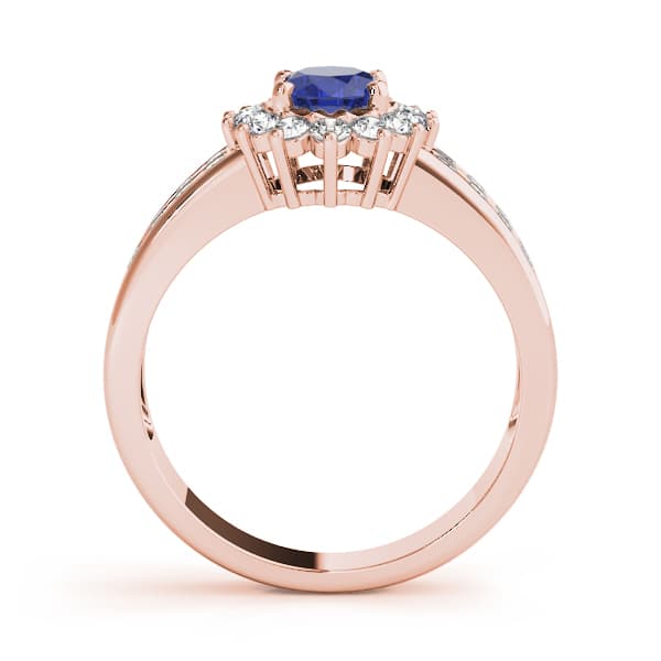 Oval Gemstone Ring (2/3 ct. tw.), Side view in rose gold