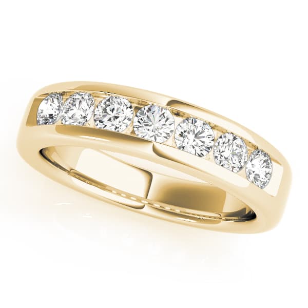 Channel Set Wedding Ring (0.28 ct. tw.), Front view in yellow gold