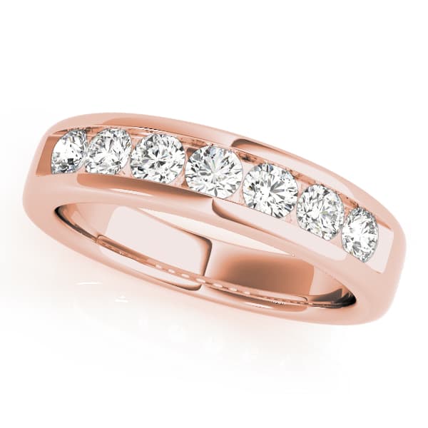 Channel Set Wedding Ring (1/2 ct. tw.), Front view in rose gold