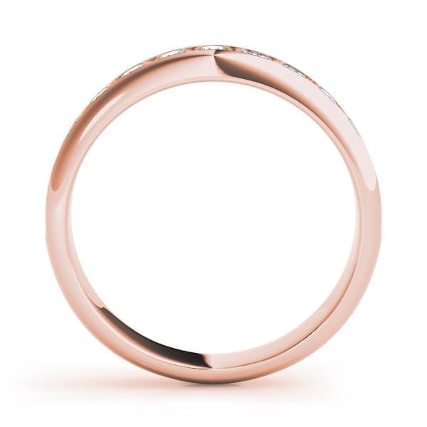 Channel Set Round Wedding Bands (1/3 ct. tw.), Side view in rose gold