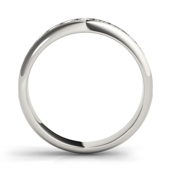 Channel Set Round Wedding Bands (0.28 ct. tw.), Side view in white gold or platinum
