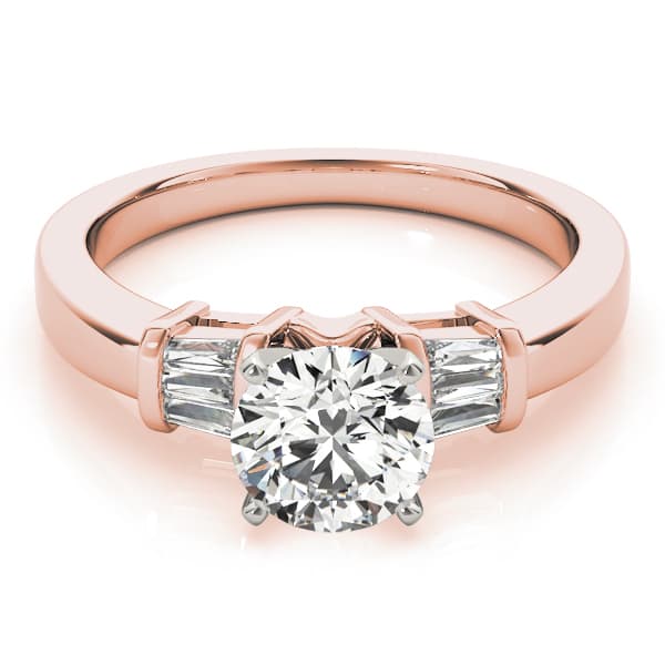 Fancy Shape Bague Engagement Ring, style 81969, On hand view in rose gold