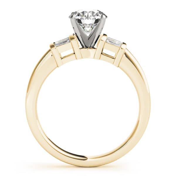 Fancy Shape Bague Engagement Ring, style 81969, Side view in yellow gold
