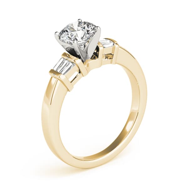 Fancy Shape Bague Engagement Ring, style 81969, Top view in yellow gold