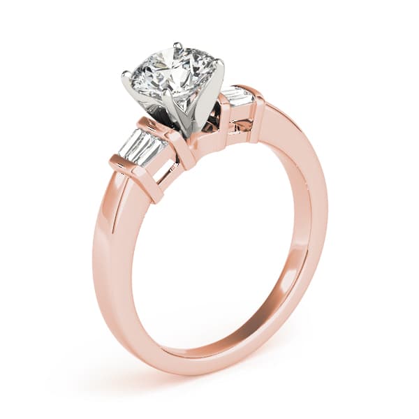Fancy Shape Bague Engagement Ring, style 81969, Top view in rose gold