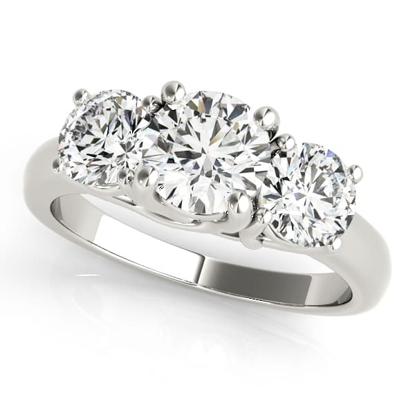 3-Stone Trellis Engagement Ring — style 81978 in 10k White Gold