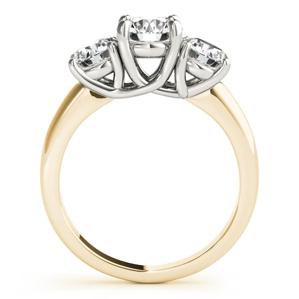 3-Stone Trellis Engagement Ring, style 81978, Side view in yellow gold