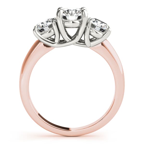 3-Stone Trellis Engagement Ring, style 81978, Side view in rose gold