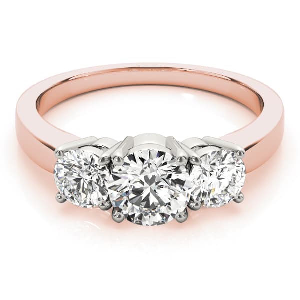 Classic 3-Stone Engagement Ring, style 81982, On hand view in rose gold