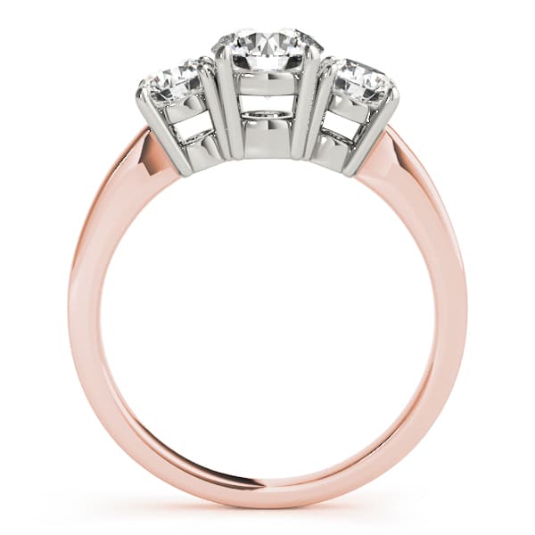 Classic 3-Stone Engagement Ring, style 81982, Side view in rose gold