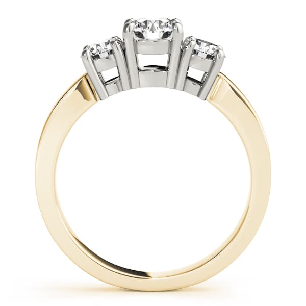 3-Stone Round Engagement Ring, style 81983, Side view in yellow gold