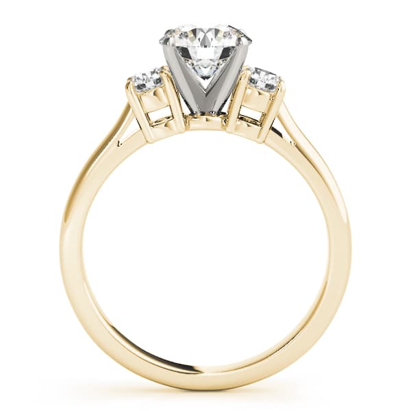 3-Stone Round Engagement Ring, style 81984, Side view in yellow gold
