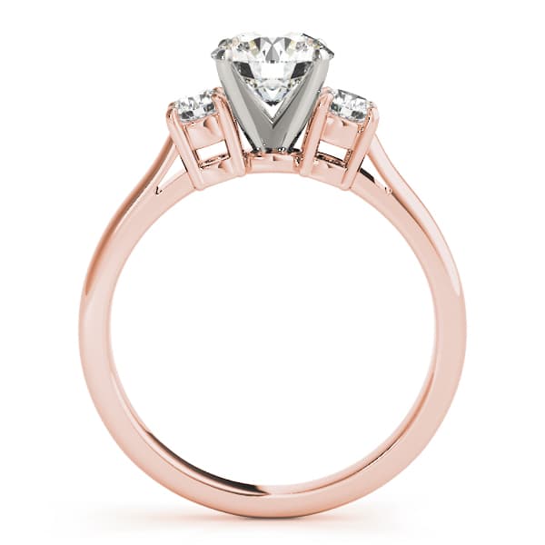 3-Stone Round Engagement Ring, style 81984, Side view in rose gold