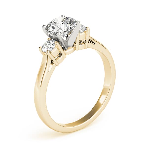 3-Stone Round Engagement Ring, style 81984, Top view in yellow gold