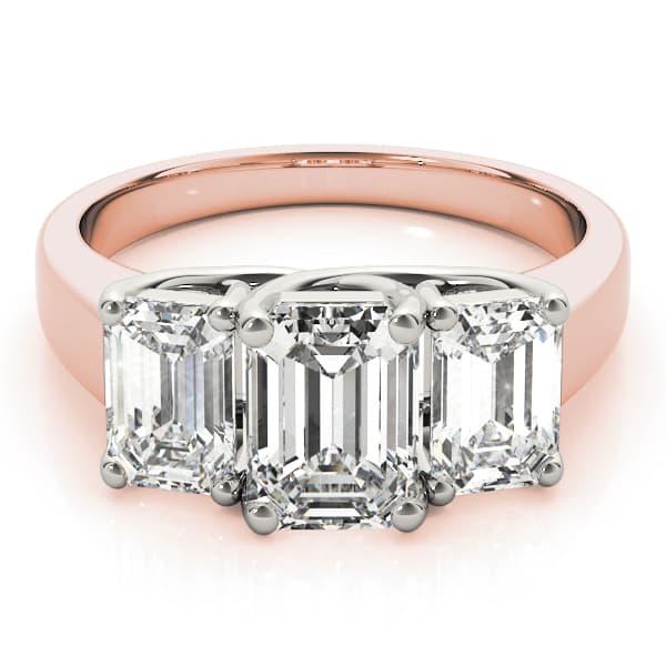 1/2 Shared Prong Version Only, style 81986, On hand view in rose gold