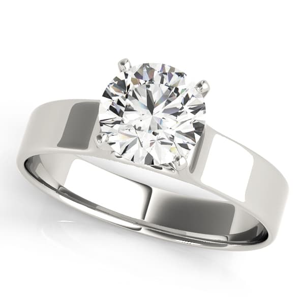 Solitaire Cathedral Engagement Ring — style 81990 in 10k White Gold