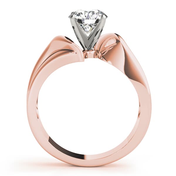 Solitaire Swirl Engagement Ring, style 81992, Side view in rose gold