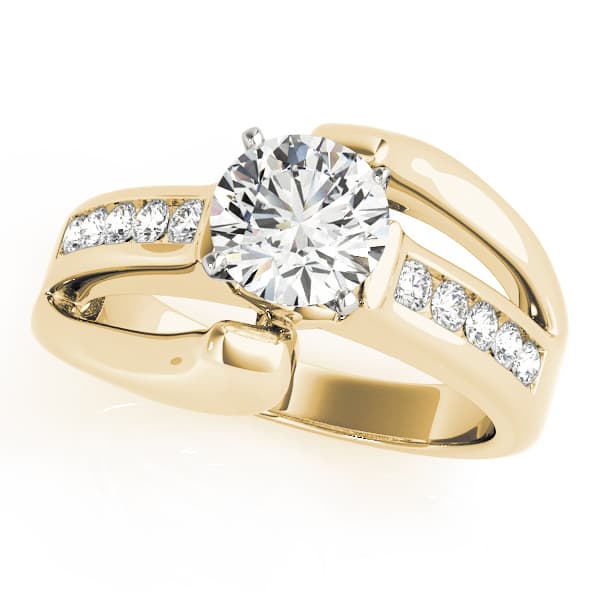 Engagement Ring, style 81999, Front view in yellow gold