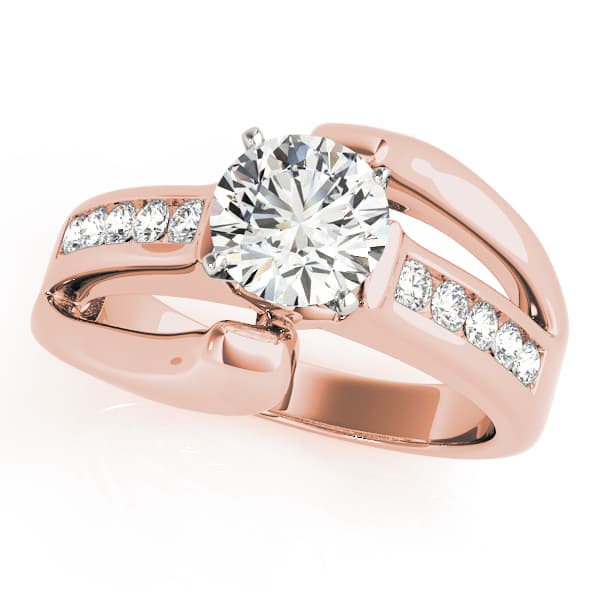 Engagement Ring, style 81999, Front view in rose gold